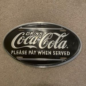 Black Coca Cola 2000 Collectible License Plate Style Sign